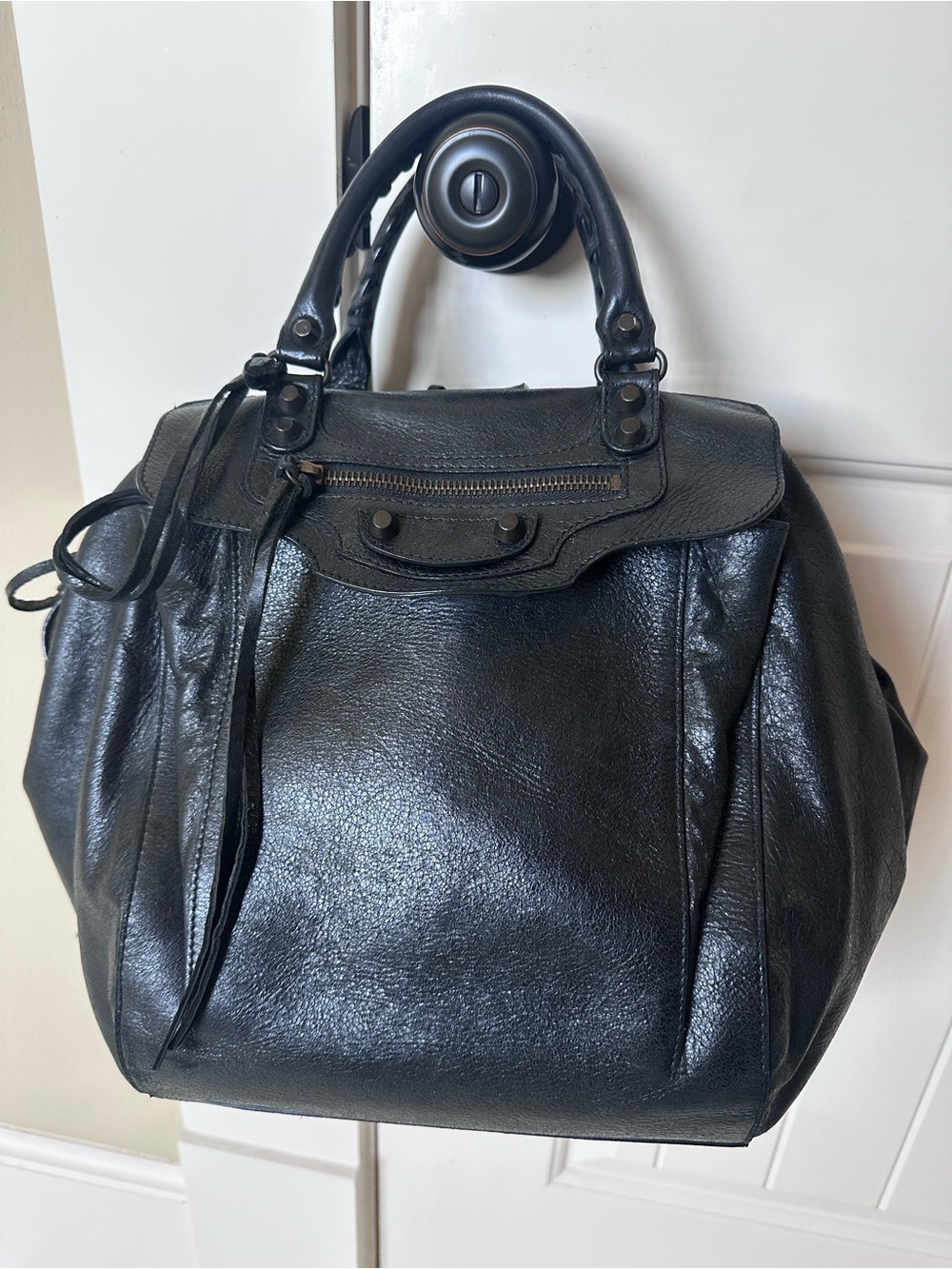 Balenciaga Agneau Traveler Backpack / Top Handle with Classic Hardware